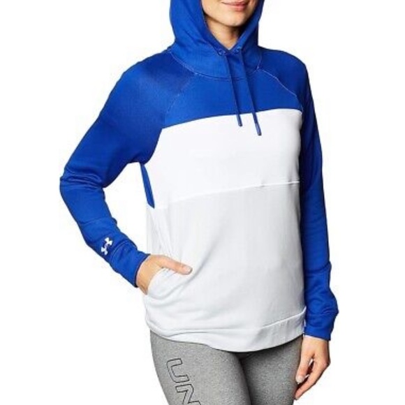 New UNDER ARMOUR Women's UA Qualifier Fleece Blocked Hoodie Top - Picture 1 of 15
